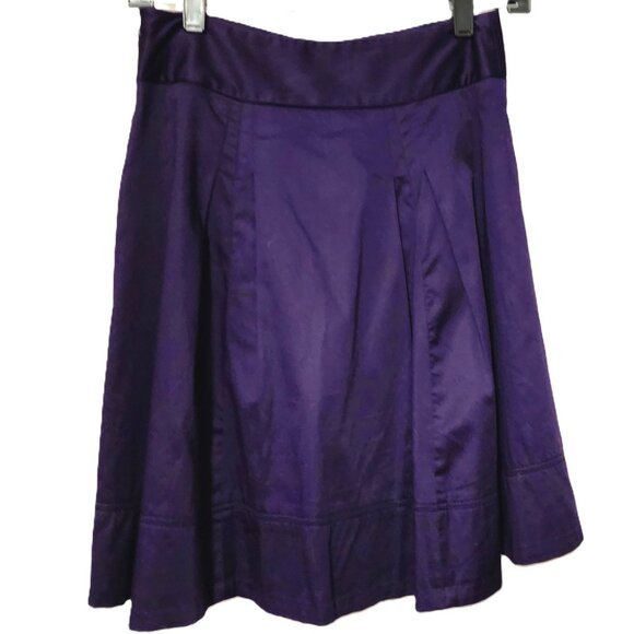 The Limited Deep Amethyst Purple Pleated A-Line Cotton Skirt Size XS - Picture 4 of 8